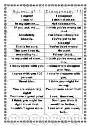 English Worksheet: Agreeing & Disagreeing