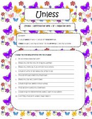 English Worksheet: Unless