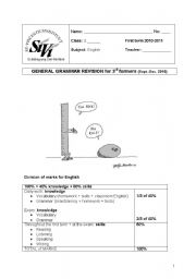 English Worksheet: 3rd year revision
