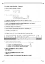 English Worksheet: Bac Mock Exam  4th form, Tunisia.