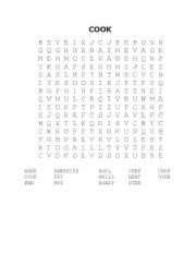 English worksheet: COOK WORD SEARCH