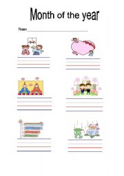 English Worksheet: month of the year jan-june