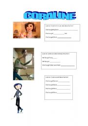 English Worksheet: Coraline movie worksheet
