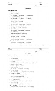 English worksheet: Test on Tenses