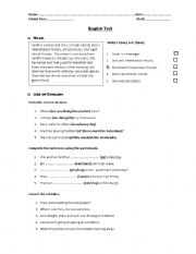 English Worksheet: Tenses revision