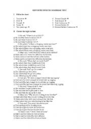 English Worksheet: reported speech test