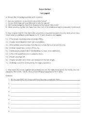 English worksheet: Future Perfect - I am legend