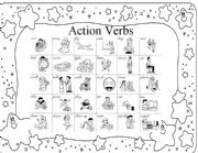 English Worksheet: action verbs