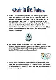 English Worksheet: Work in the Future