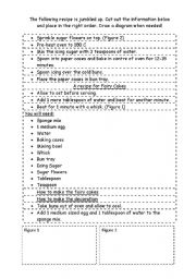 English Worksheet: How to Make Fairy Cakes - Reading/Procedure Sequencing