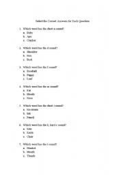 English Worksheet: Phonic Test