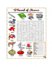 English Worksheet: plural of nouns