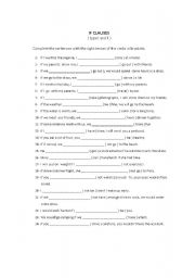 English Worksheet: If clauses
