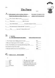 English worksheet: the purse