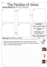 English Worksheet: The Passion oj Jesus