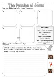 English worksheet: The Passion oj Jesus