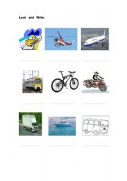 English worksheet: TRANSPORTATION