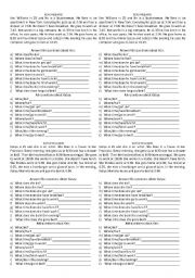 English Worksheet: Thir Person singular - Read and Answer