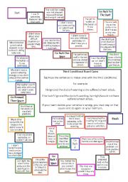 English Worksheet: Third Conditional Board Game