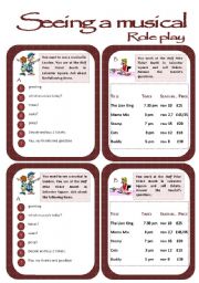 English Worksheet: Role play cards series: Buying tickets for a musical