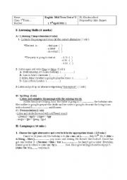 English Worksheet: 7th form test 