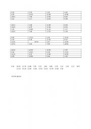 English worksheet: HOURS NINGO