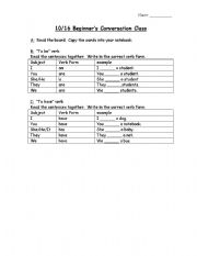 English worksheet: to be and to have