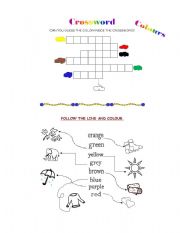 English Worksheet: Colour Crossword