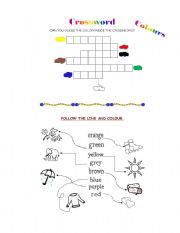 Colours crossword worksheets