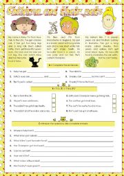 English Worksheet: Children and their pets