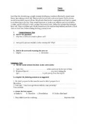 English Worksheet: Quiz : text comprehension: Mobile phone