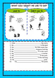 English Worksheet: Used to 2