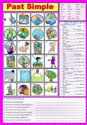 The Girls - Past Simple Regular and Irregular verbs with Answer Key