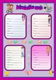 English Worksheet: Speaking cards - Personal information - *editable* - Reuploaded