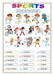 English Worksheet: SPORTS MATCHING