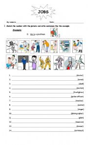 English Worksheet: Jobs activity