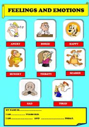 English Worksheet: FEELINGS AND EMOTIONS