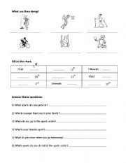 English worksheet: sport