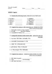 English worksheet: A test - famous People