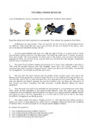 English Worksheet: Fictional Characters