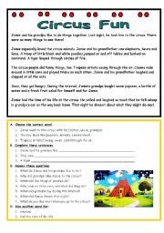 English Worksheet: Circus fun