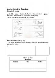 English worksheet: Classifying Animals