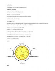 English Worksheet: The Clock