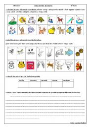 English Worksheet: writingas a process about pets