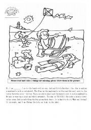 English Worksheet: At the Beach