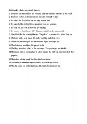 English Worksheet: Turning two sentences into main clause and relative clause