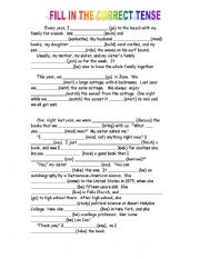 English Worksheet: TENSE REVIEW