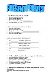 English Worksheet: Present Perfect