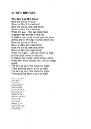English Worksheet: action rhymes