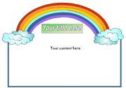 English worksheet: Rainbow template 